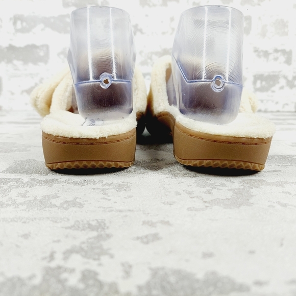 New David Tate Cuddle Cream Terry Cloth Mule Slipper- Wide W1143 - Picture 6 of 11